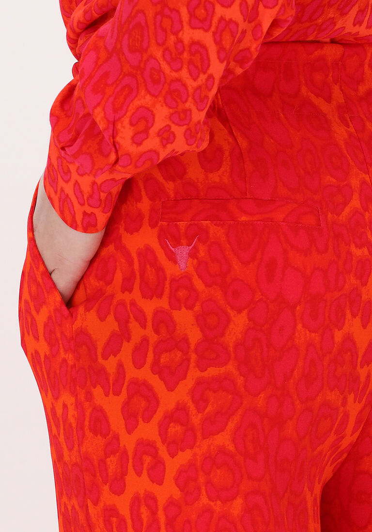 ALIX THE LABEL roze alix the label wijde broek leopard wide leg pants