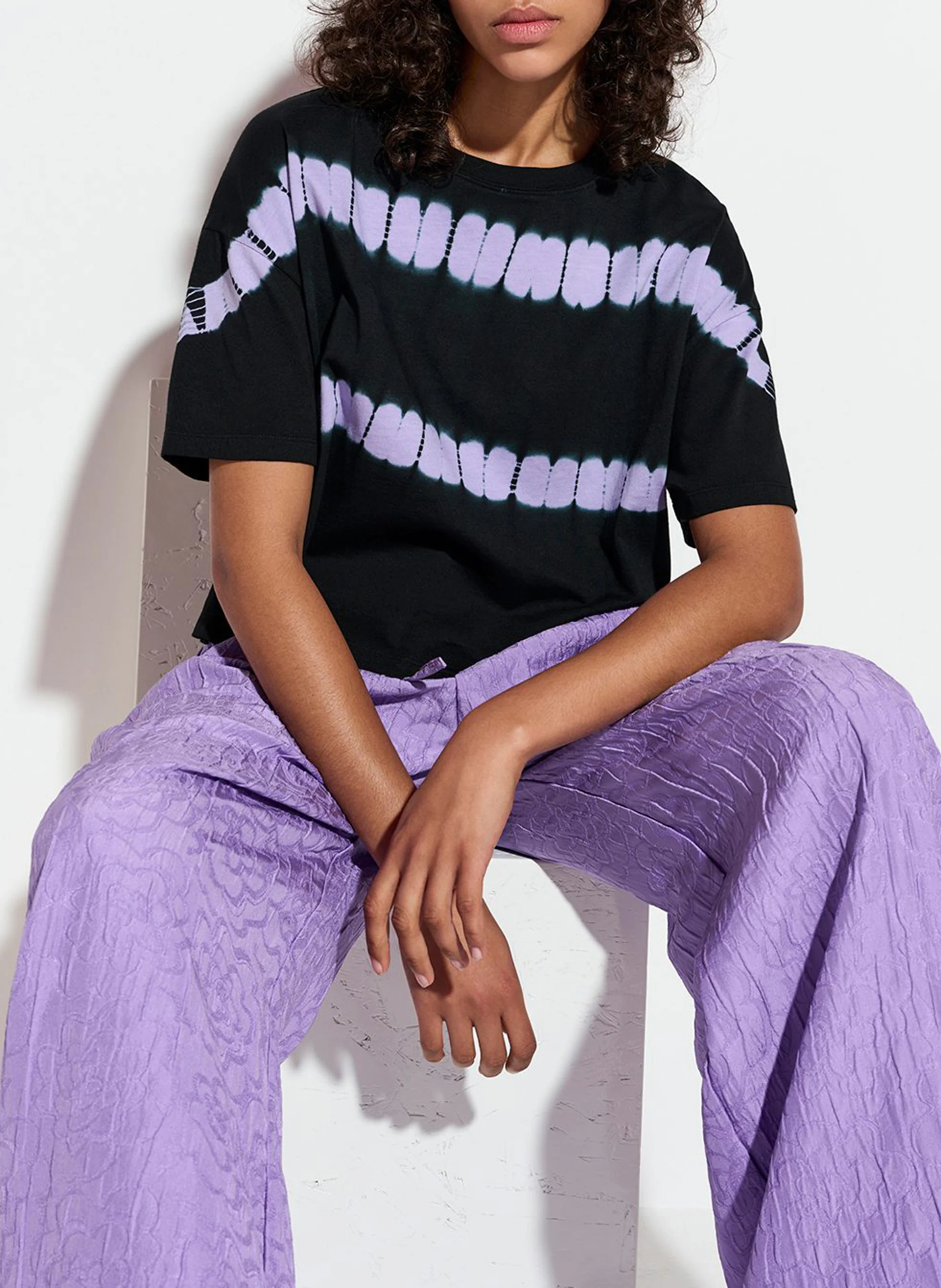 GLID - Tee-shirt ample imprimé en coton bio | Noir