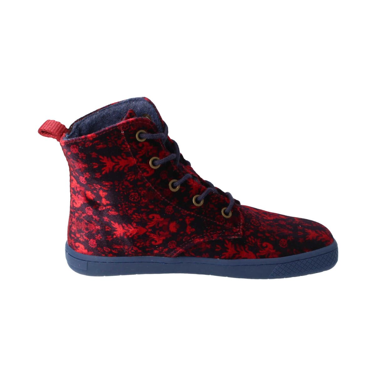 2021012-F11HAPPY-FEEL textile velvet navy red laces Weite/M