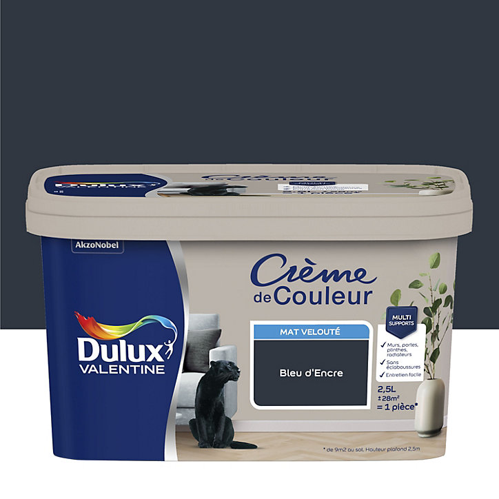 Peinture intérieure couleur Crème De Couleur Dulux Valentine mat bleu d’Encre 2.5L