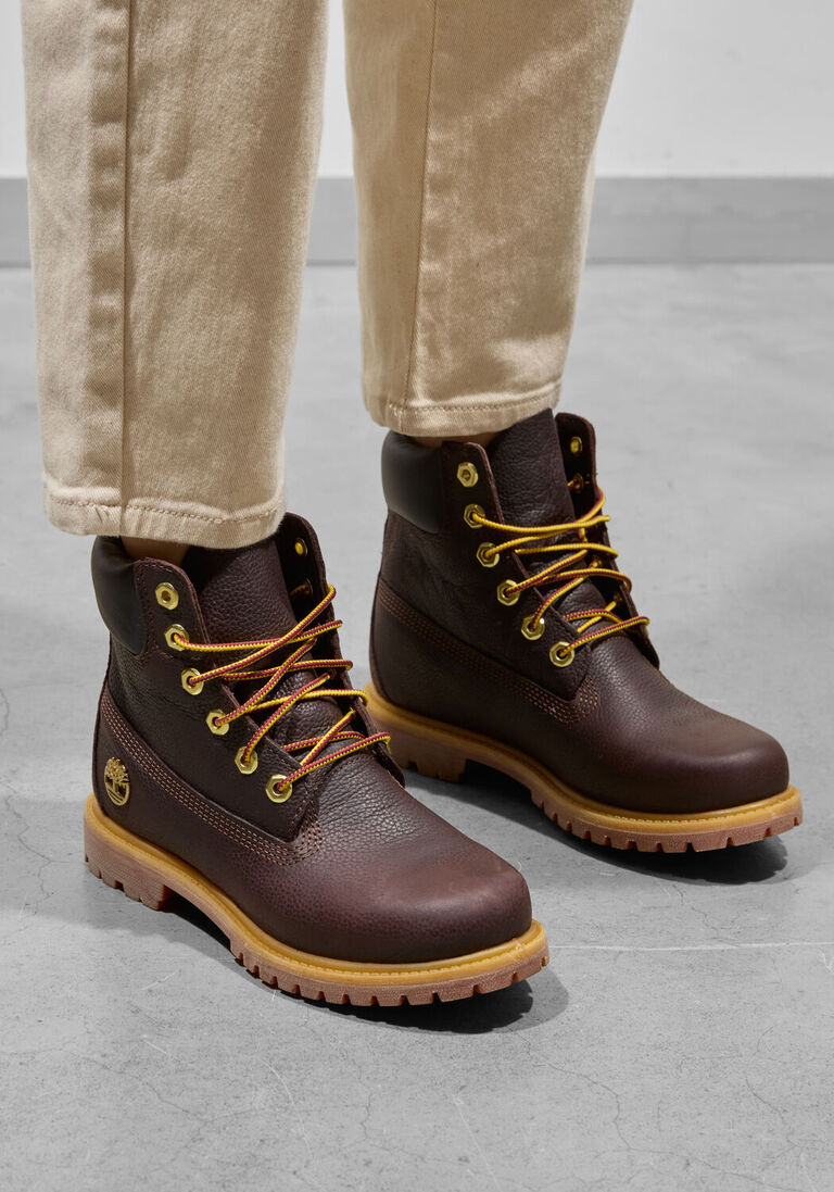 bruine timberland veterboots 6” premium – women’s