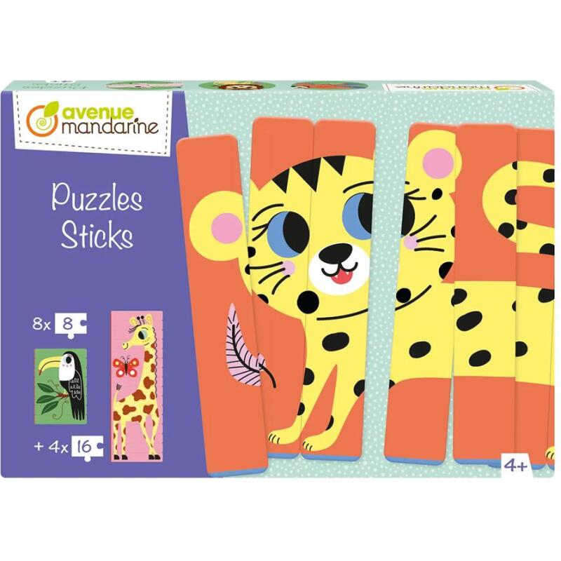 Puzzles Sticks, Animaux de la savane - Multicolore