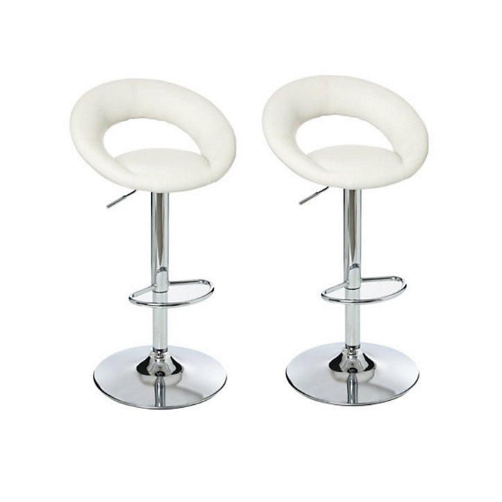 Lot de 2 tabourets de bar réglable Sasha blanc