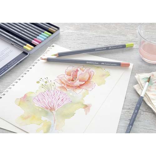 FABER-CASTELL Goldfaber Aqua Aquarellstift, Pastelltöne, 12er Metalletui