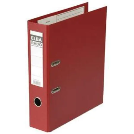 Elba 100022630 Ordner radoplast KL A4 80 mm rot Schlitze Rückentasche, rot