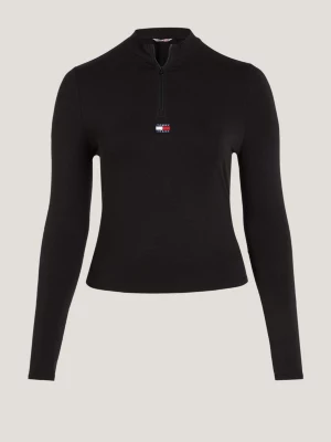 Blusa Curve com Zíper, Gola Alta e Mangas Compridas