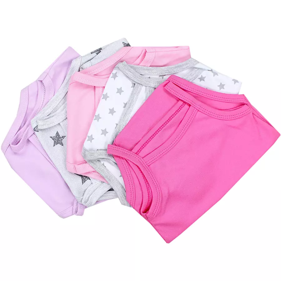 TupTam Mädchen Babybody mit Spagettiträger Sommer 5er Pack pinklila