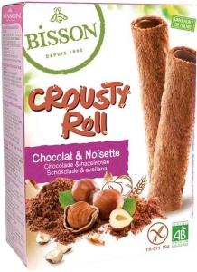 Bisson Crousty Roll, Snack mit Kakao & Haselnussfüllung, 125g