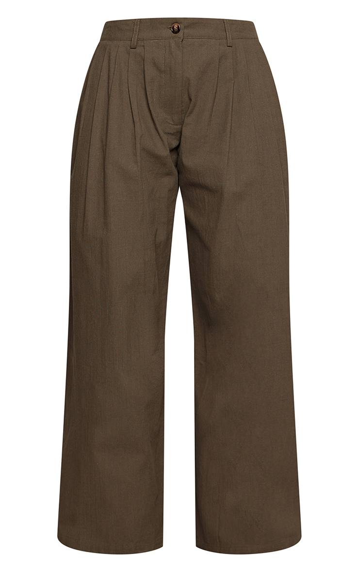 Dark Khaki Pantalon Large Aspect Lin Co-ord Petite