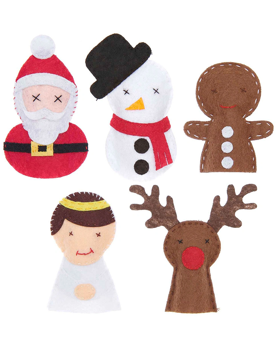 Filz-Bastelset FINGERPUPPEN - WEIHNACHTEN 5-teilig