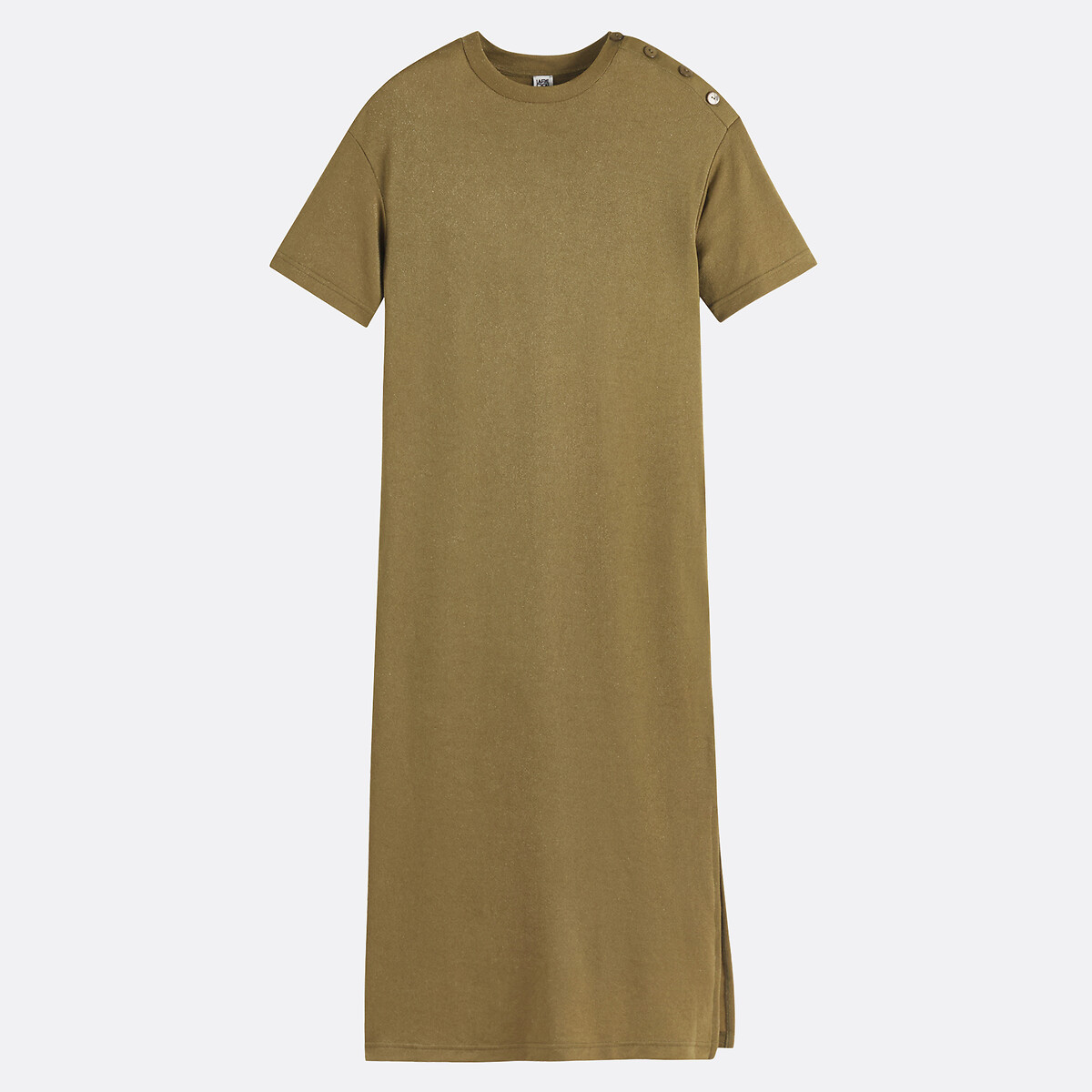 COLEÇÃO LA REDOUTE<br>Vestido reto com lantejoulas, longo, com mangas curtas