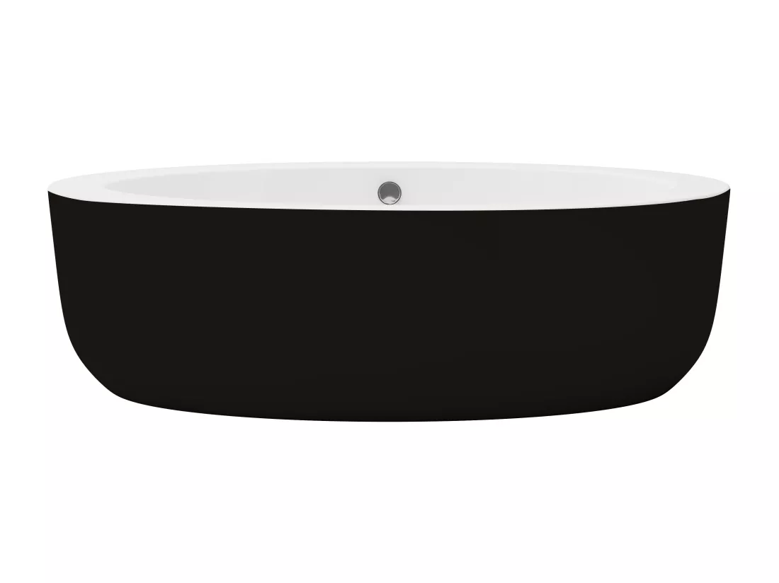 Baignoire îlot ovale - 251 L - 185 x 90 x 58 cm - Noire - Acrylique - MARMATI