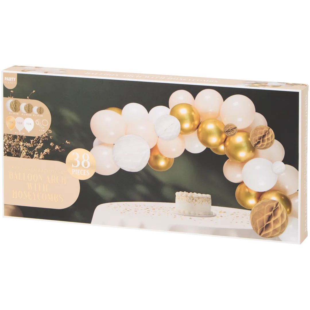 Arche de ballons et nids d'abeille