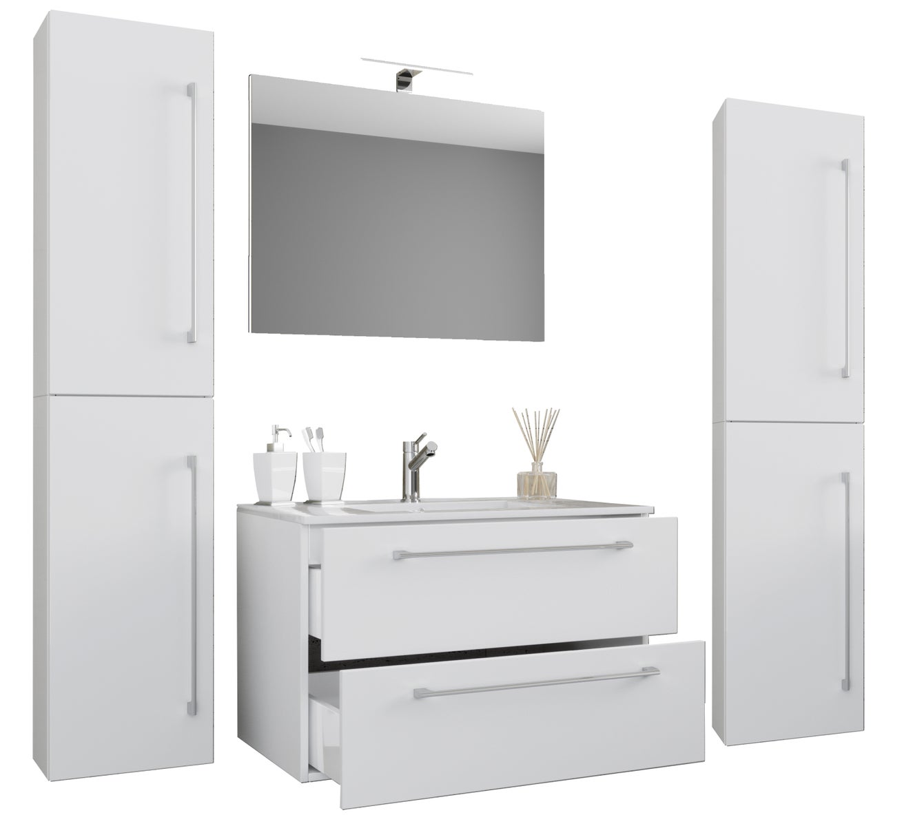5-delige wastafelset Badinos SP Wit