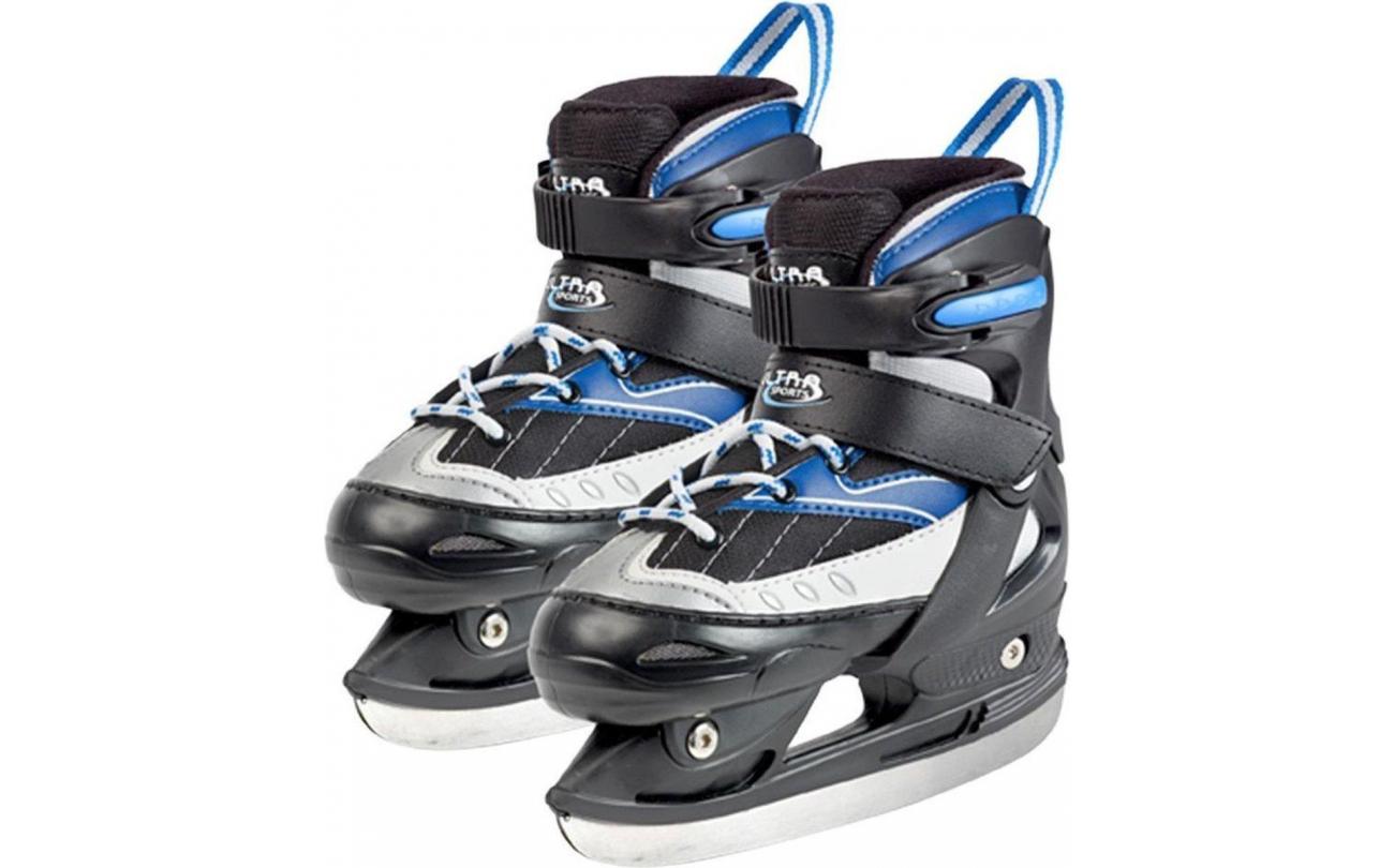 Ultra Sport verstelbare iJshockey schaatsen zwart/blauw maat 28-31