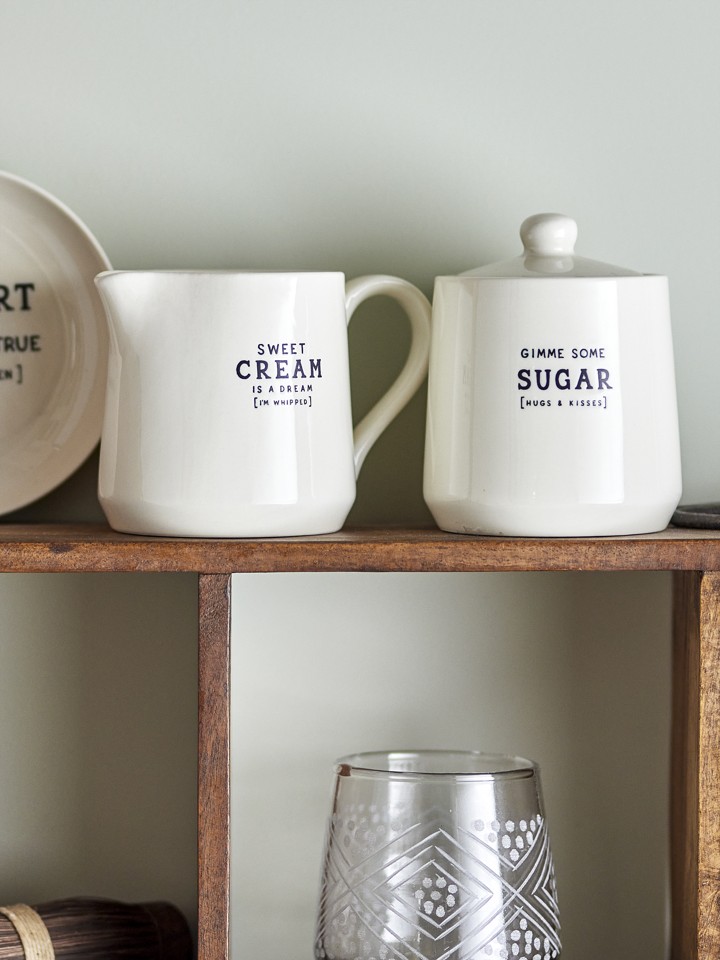 Creative Collection - Wendy Flødekande & Sukkerskål - Hvid