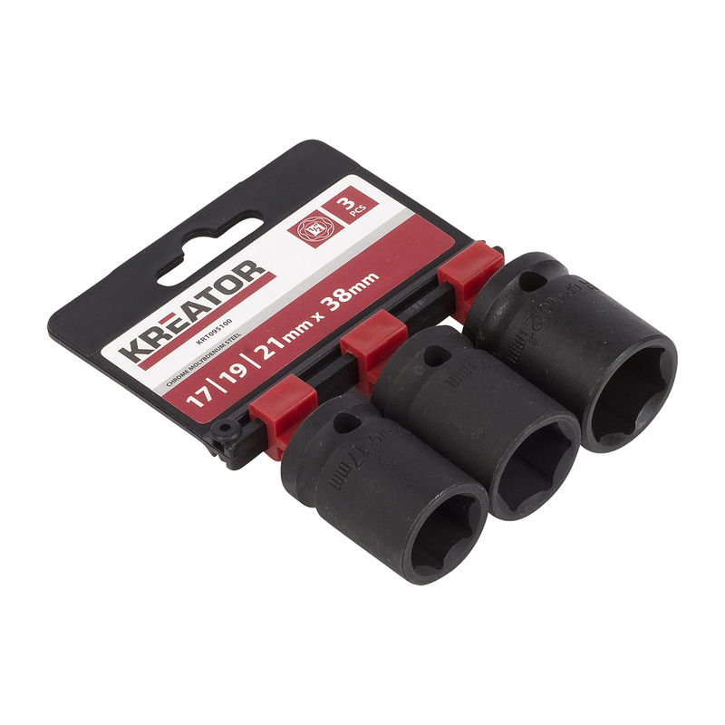 Slagdoppenset 1/2" 3-delig 38mm