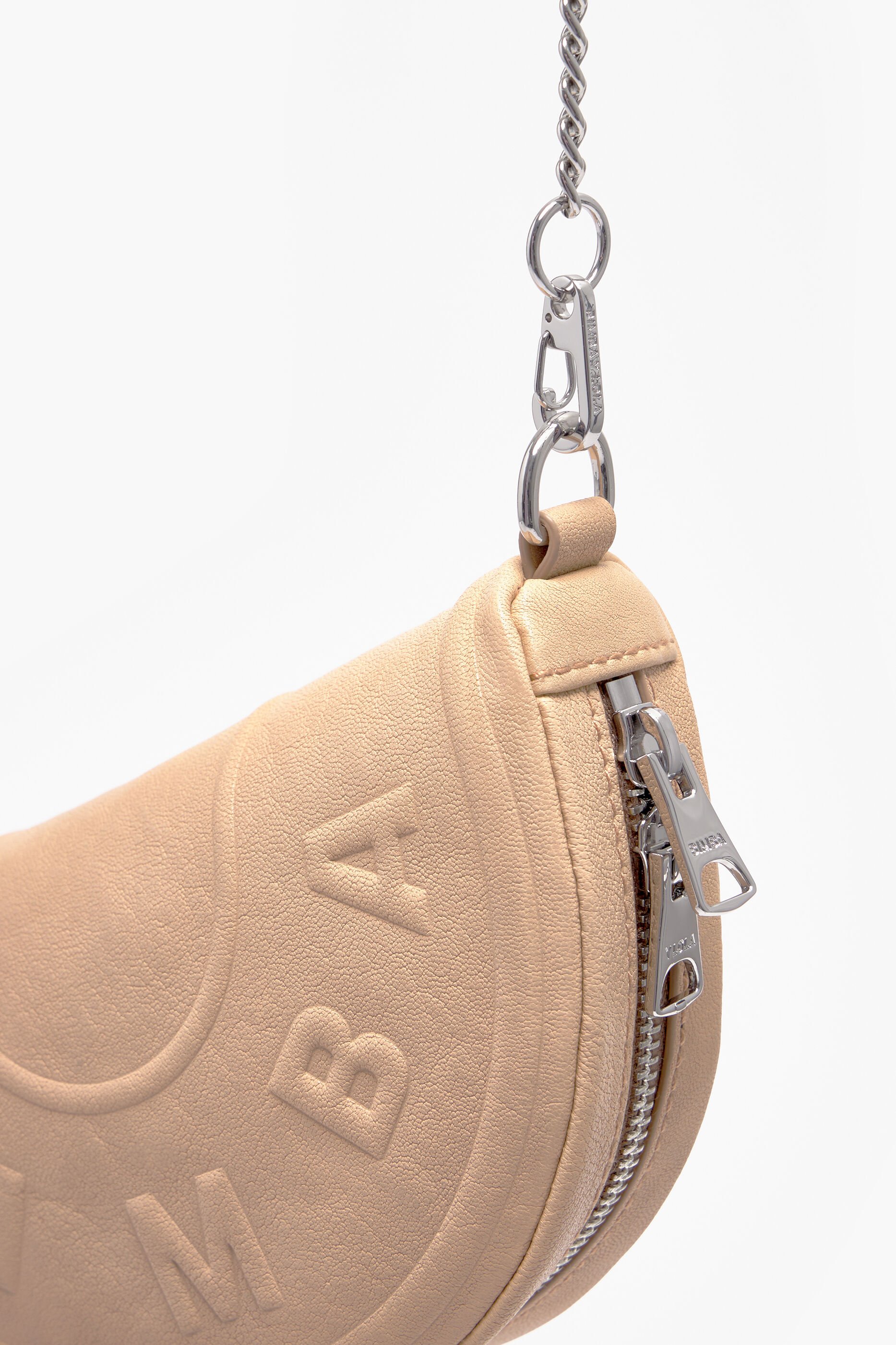 Bolsa de ombro Chimo XS em couro cor areia.