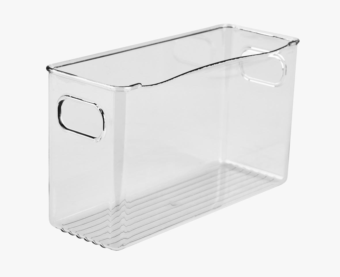 Smal oppbevaringsboks transparent - 15x40,5x13 cm