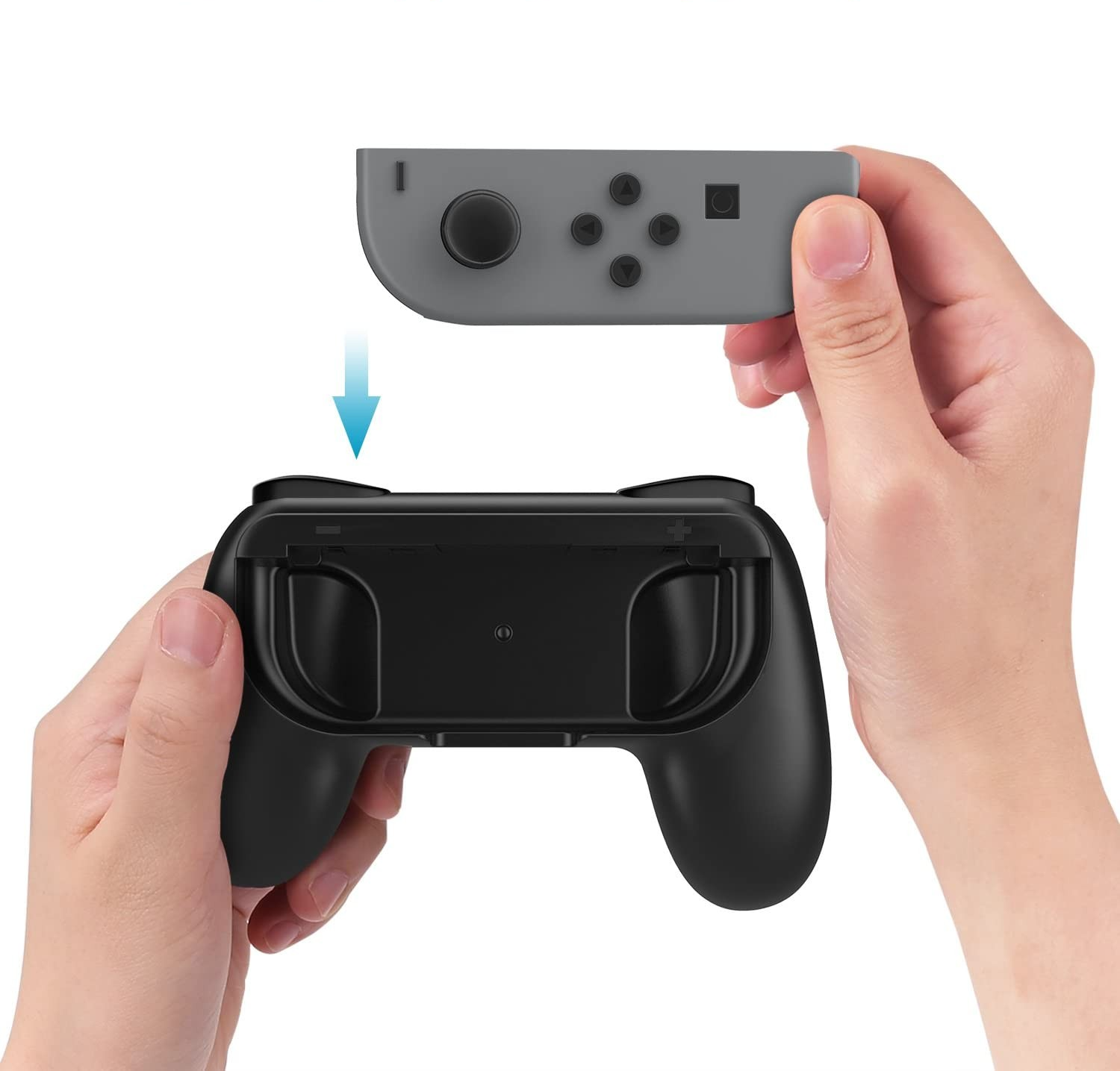 (2er Set) Ergonomischer Nintendo Switch / OLED Joy Con Controller Griff Halterung - Blau / Rot