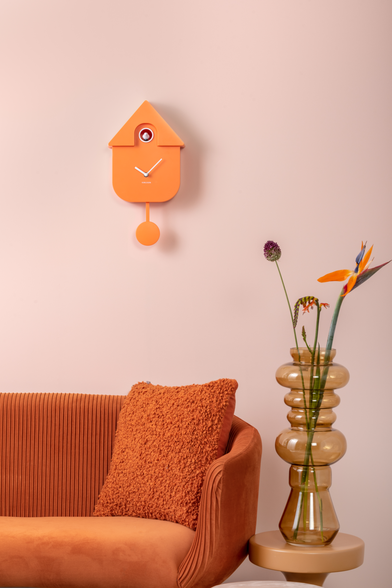 Wall clock Modern Cuckoo ABS dark blue