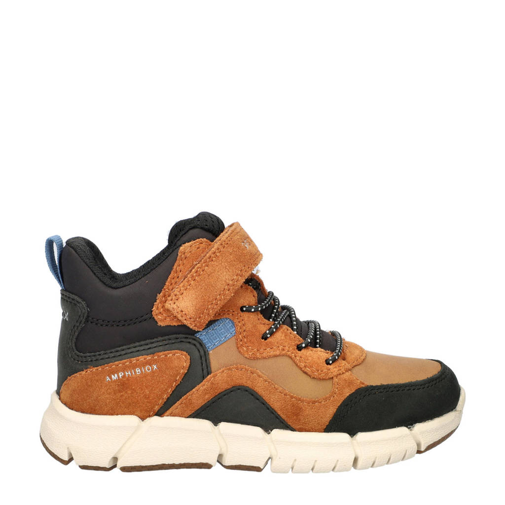 Geox J Flexsneakers cognac/zwart