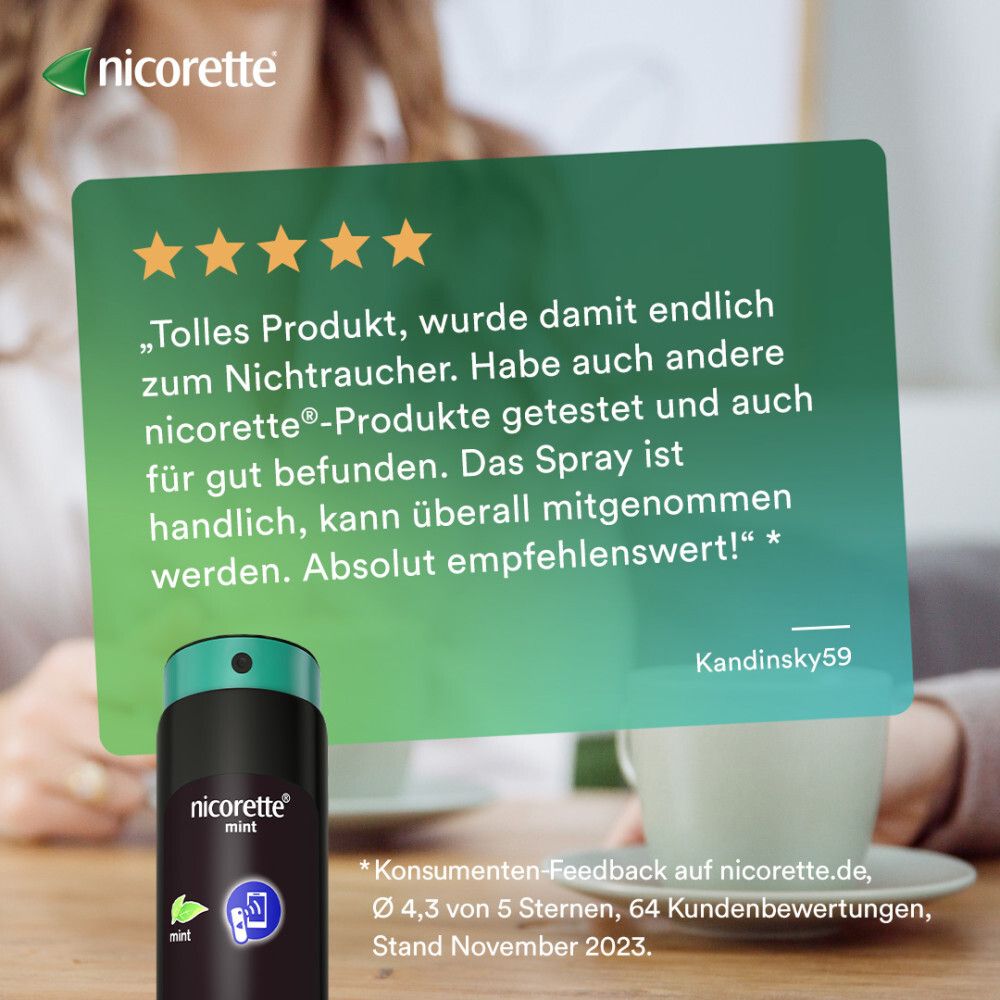 nicorette®  fruit & mint Spray- Jetzt 20% Rabatt sichern*
