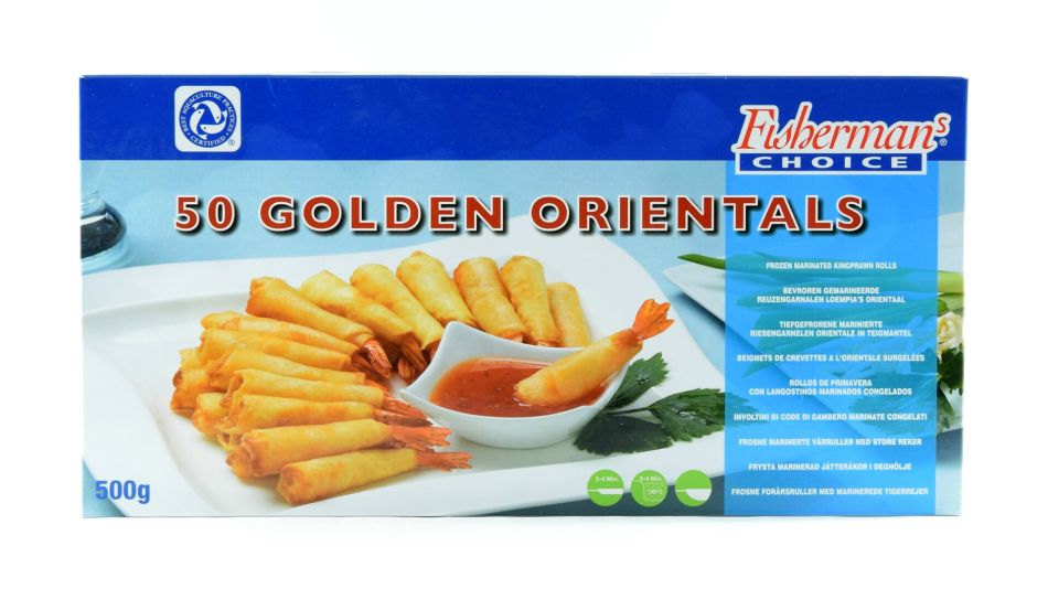 Fisherman Golden Oriental Bevroren gemarineerde Garnalen in Filodeeg 500g