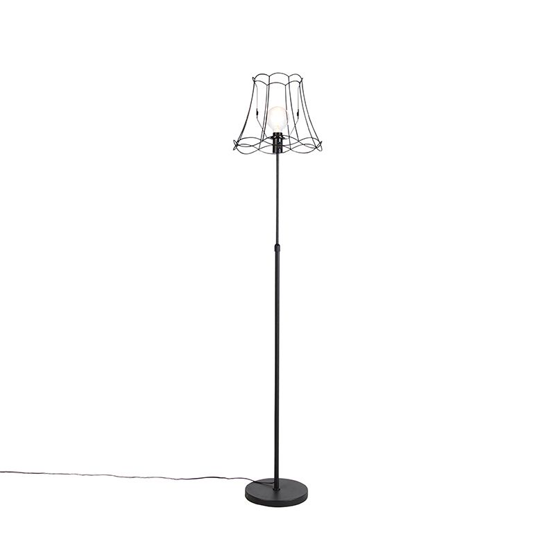 Vloerlamp zwart met Granny Frame 35 cm verstelbaar - Parte