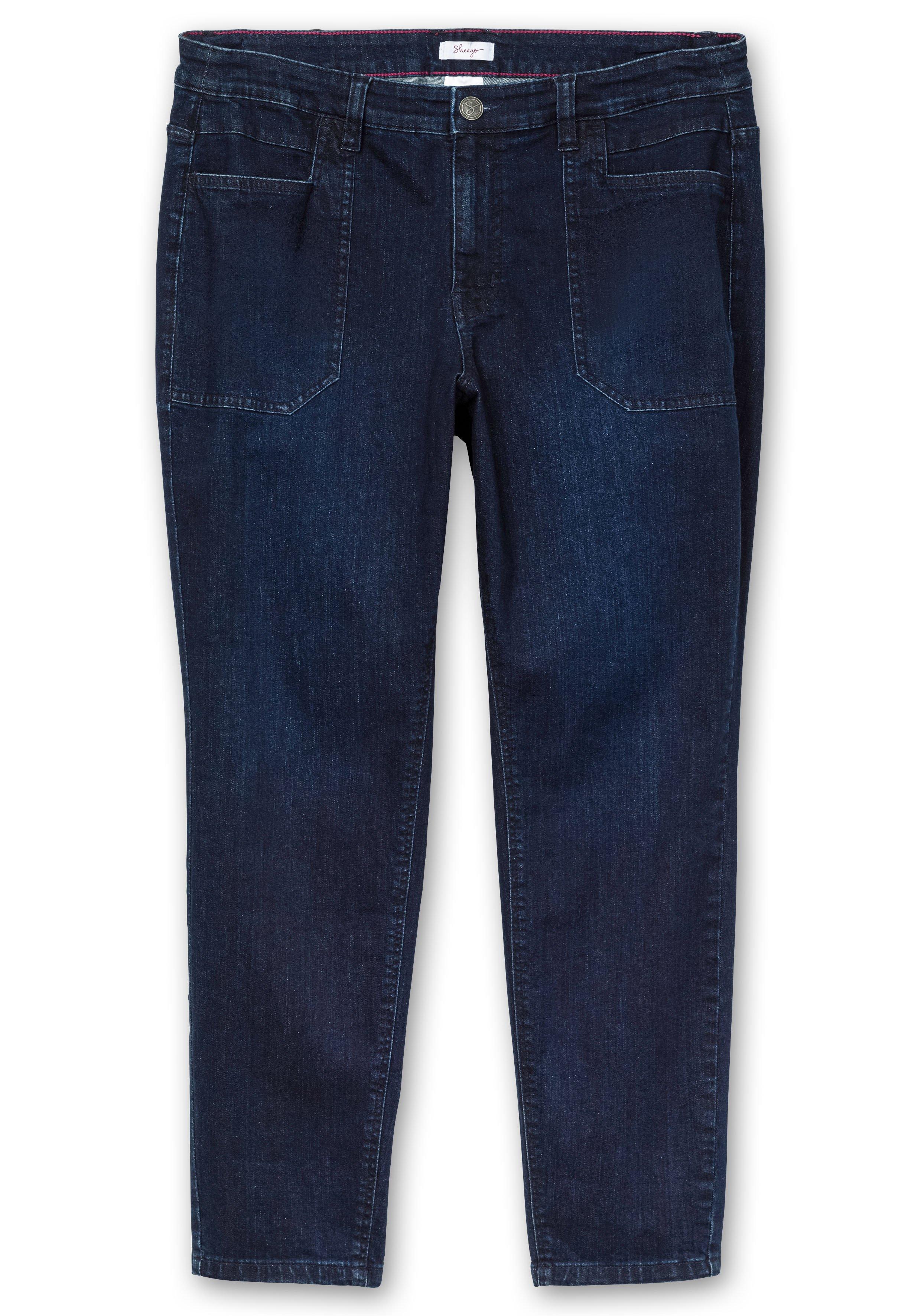 Schmale Jeans mit aufgesetzten Taschen