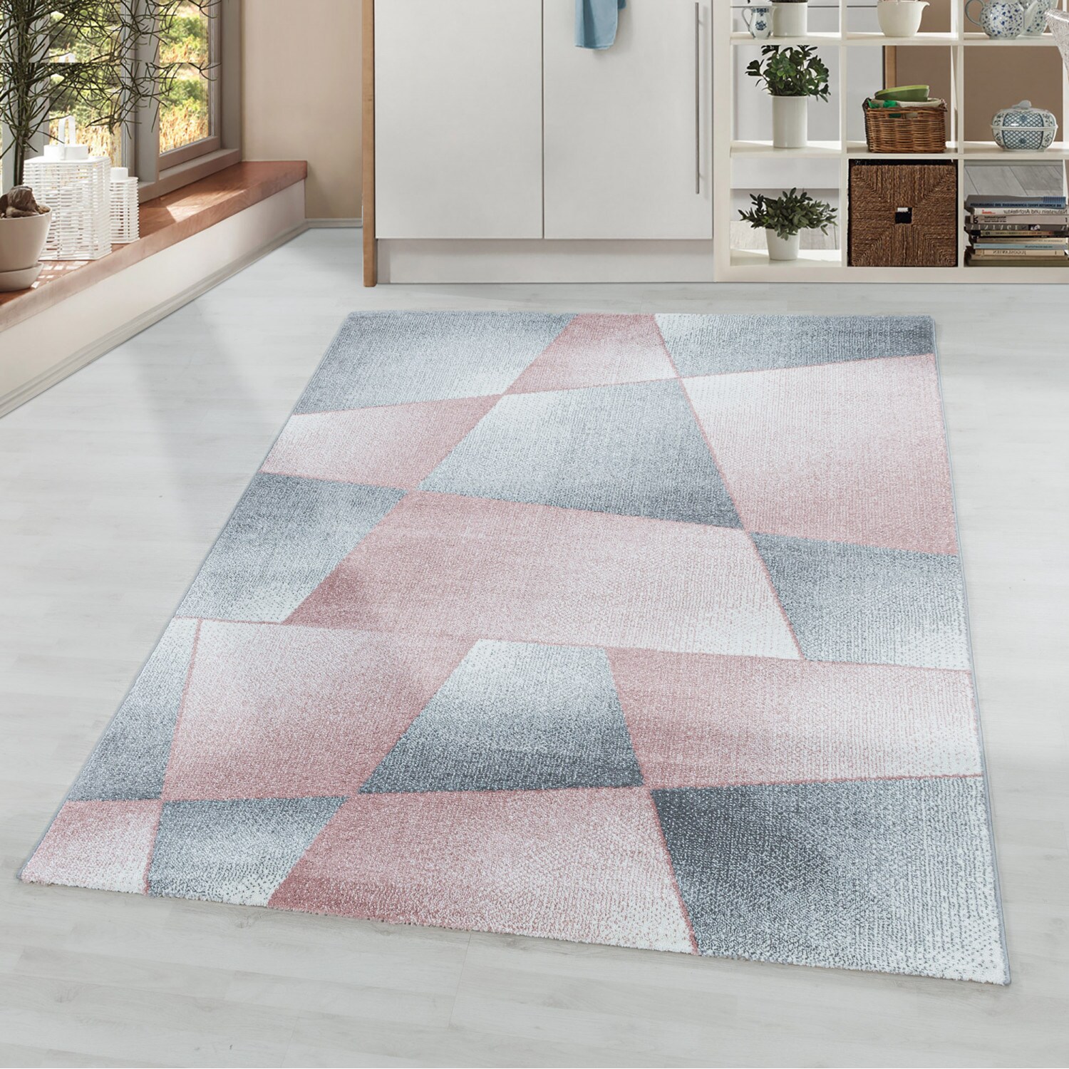 Wunderschöne Kurzflor Teppich, Moderner Designer Teppich rechteckig, Höhe 11 mm