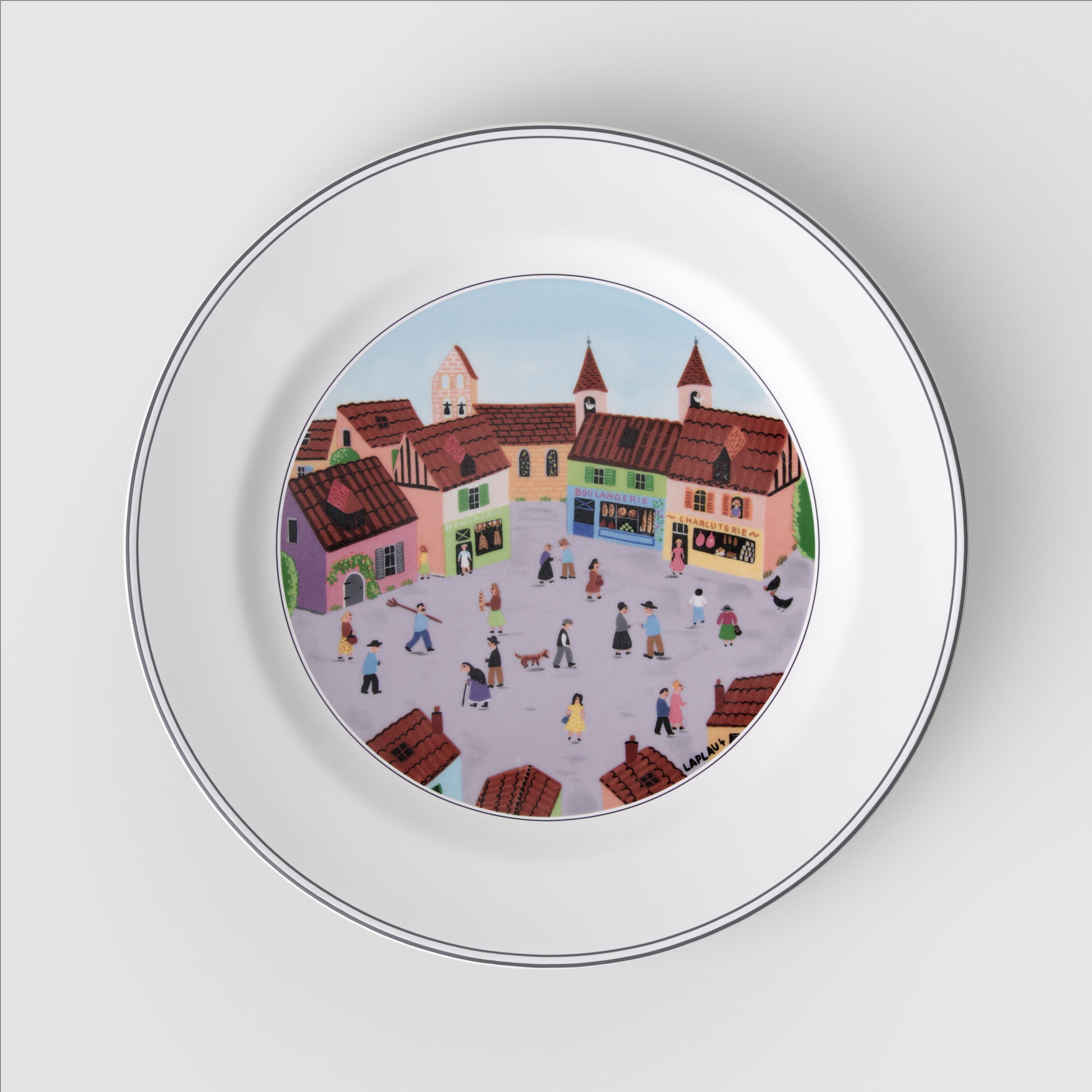 Design Naif Dinner plate Multi-colored, 10.7'', Premium Porcelain