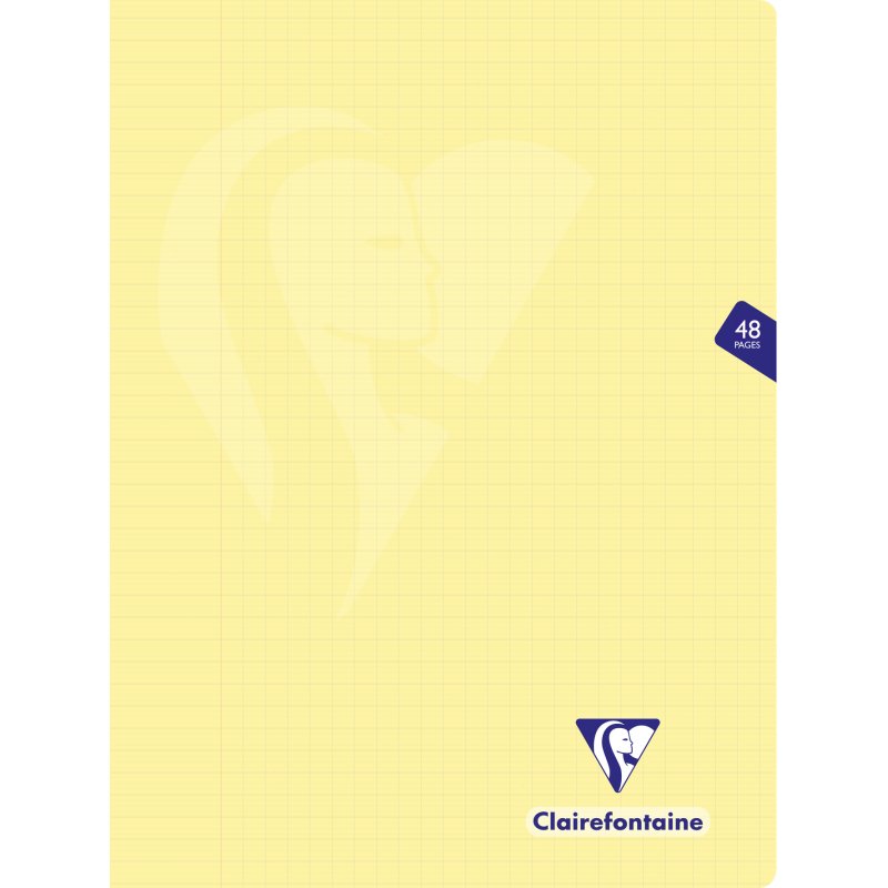 Cahier piqué Clairefontaine Mimesys Pastel 24 x 32 cm grands carreaux 48 pages couleurs assorties