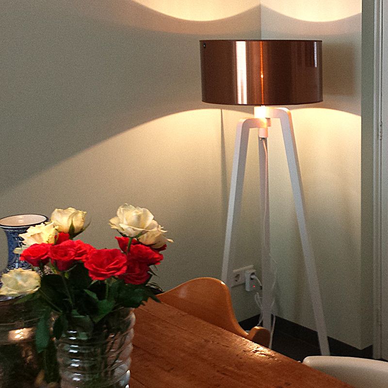 Moderne vloerlamp wit zonder kap - Puros