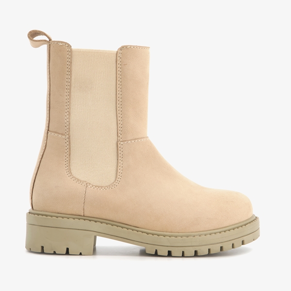 Groot leren meisjes chelsea boots beige