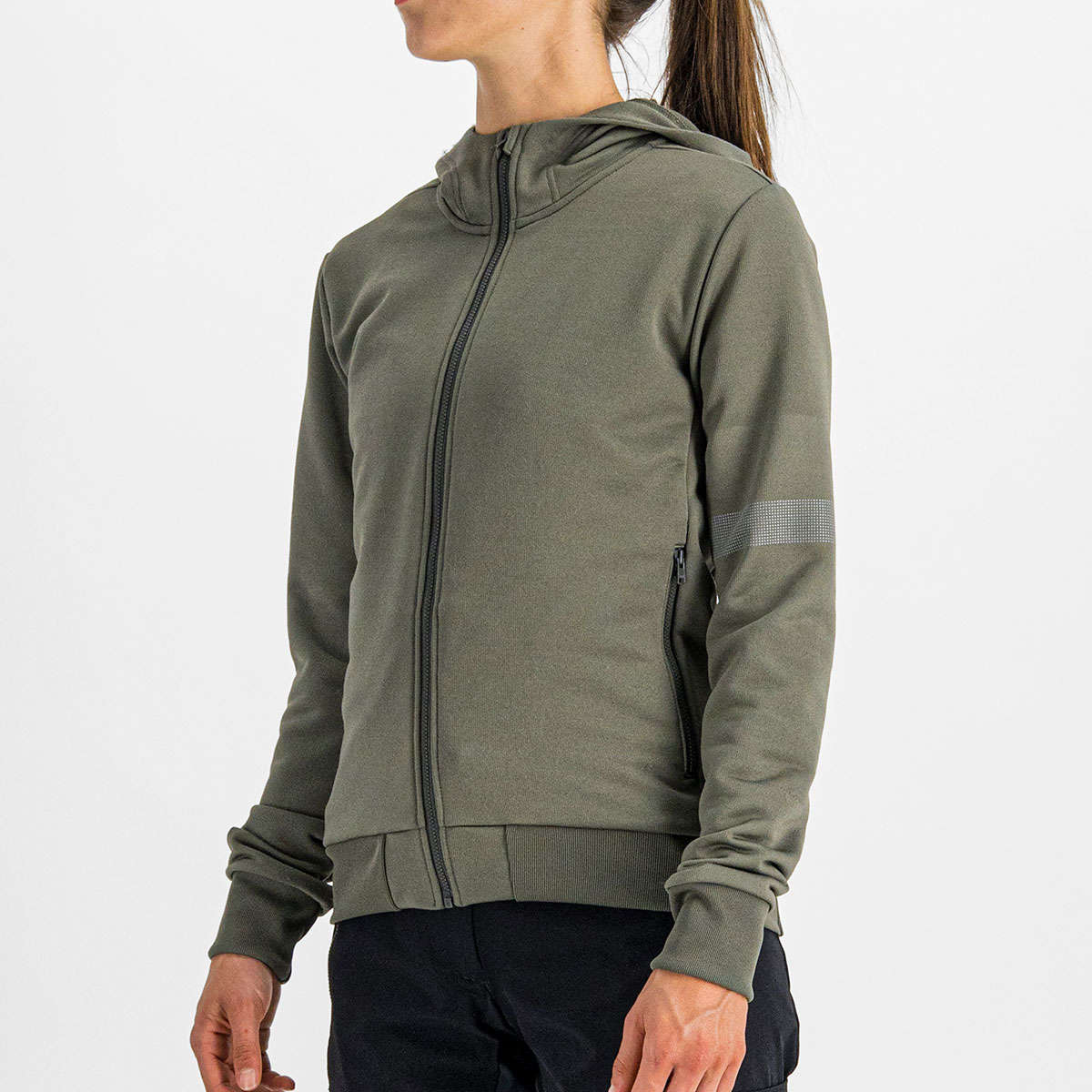 Sportful Giara Hoodie Fietsshirt Lange Mouwen Groen Dames