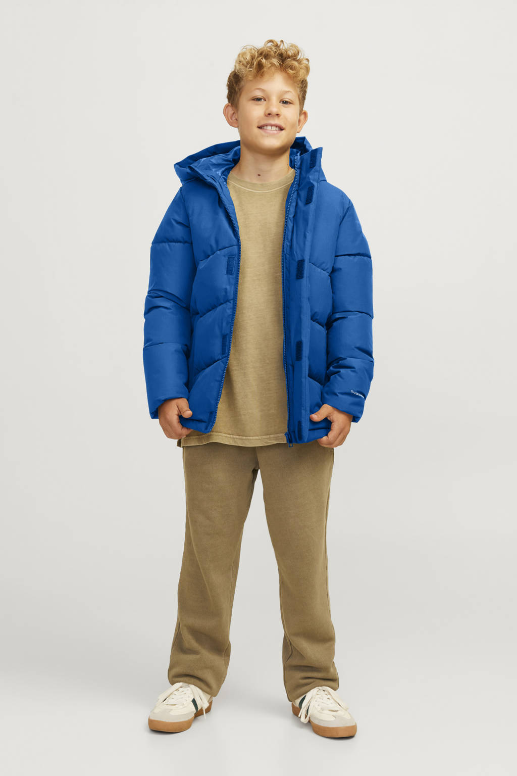 JACK & JONES gewatteerde winterjas JJWORLD helderblauw