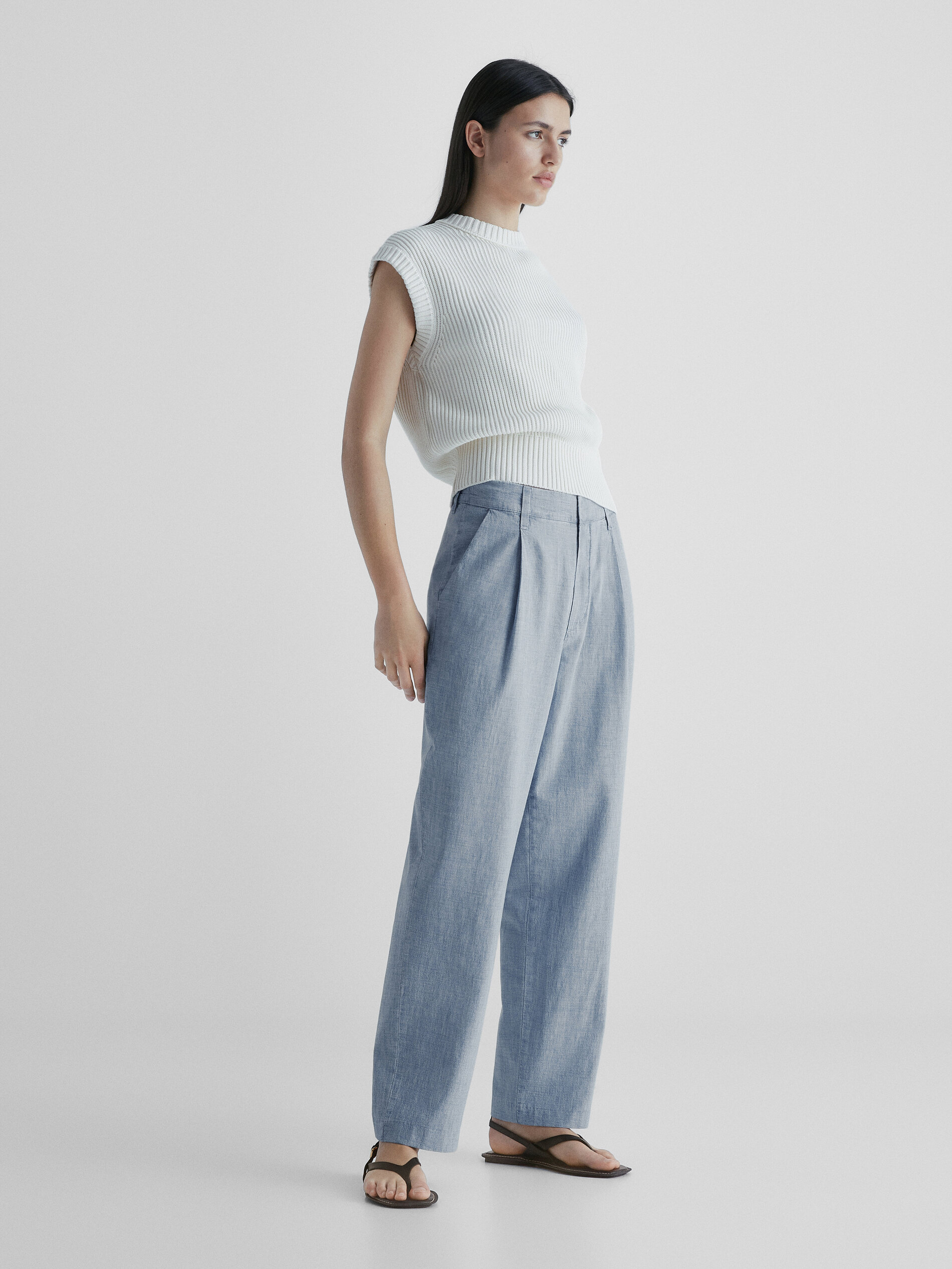 Calça jeans fluida Ancho - Azul Claro