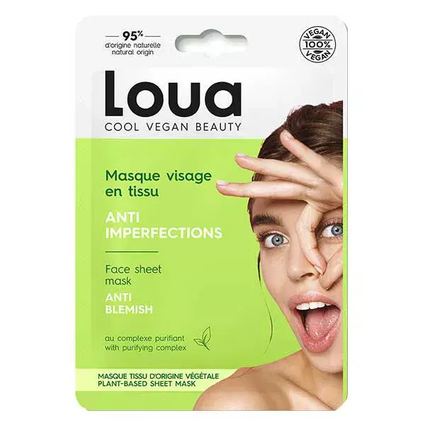 Máscara facial de tecido anti-imperfeições Loua (1 unidade)