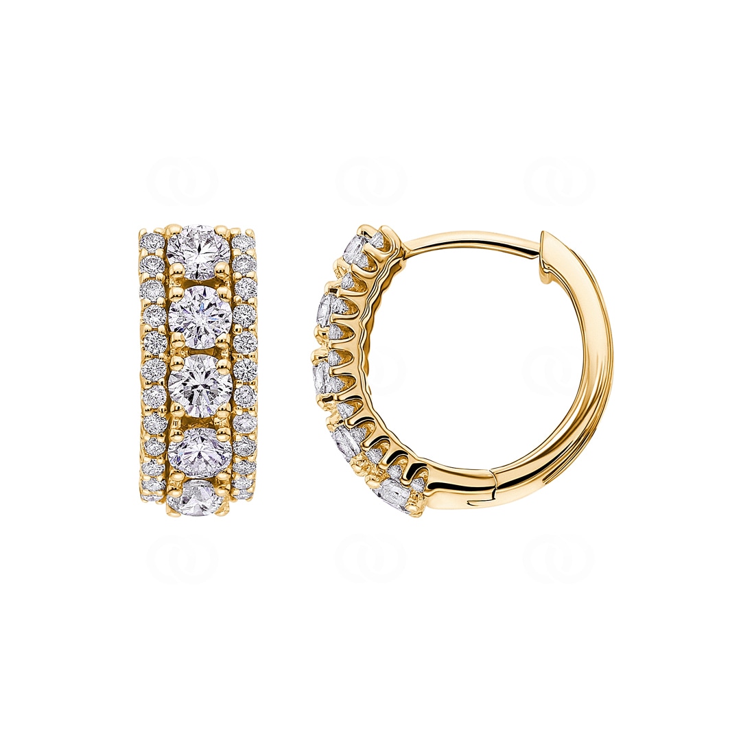 1.00 Karat Diamant-Kreolen 750/18 K Gelbgold Ø 13mm
