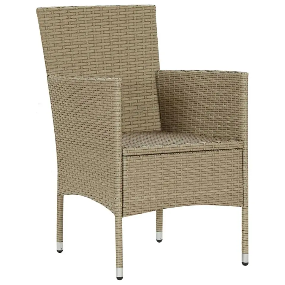 vidaXL - Buitenstoel - Beige - Poly rattan - 2 stuks