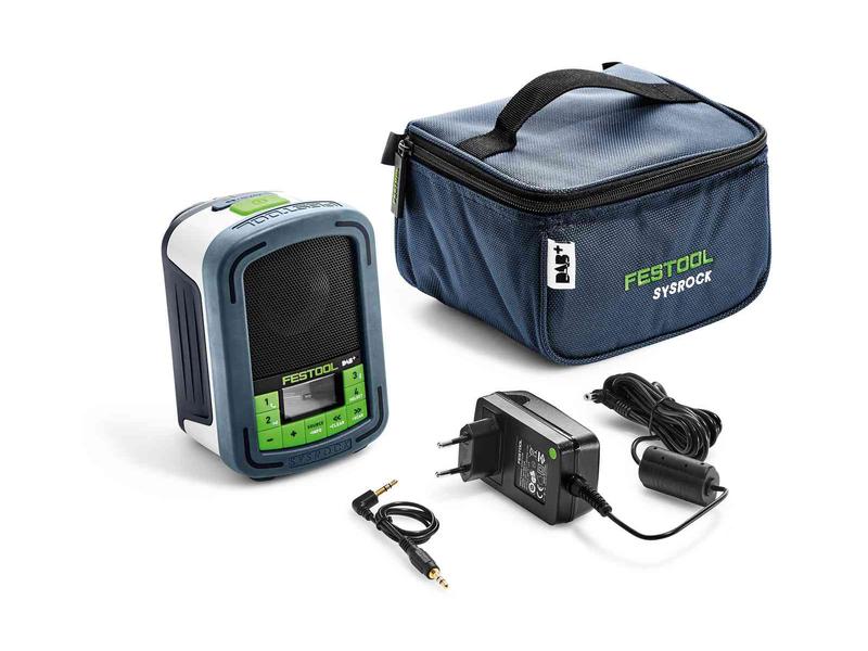 FESTOOL Bluetooth Speaker SYSROCK BR 10 DAB  Blaugrau Kompaktes Baustellenradio mit Bluetooth und DAB