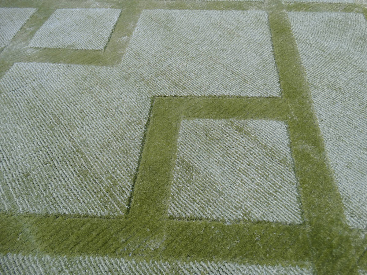 Kurzflorteppich LUXURY 300 - edelgrün - Retro-Design - 80x150 cm