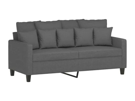 Ensemble de canapés 3 pièces avec coussins Gris foncé Tissu