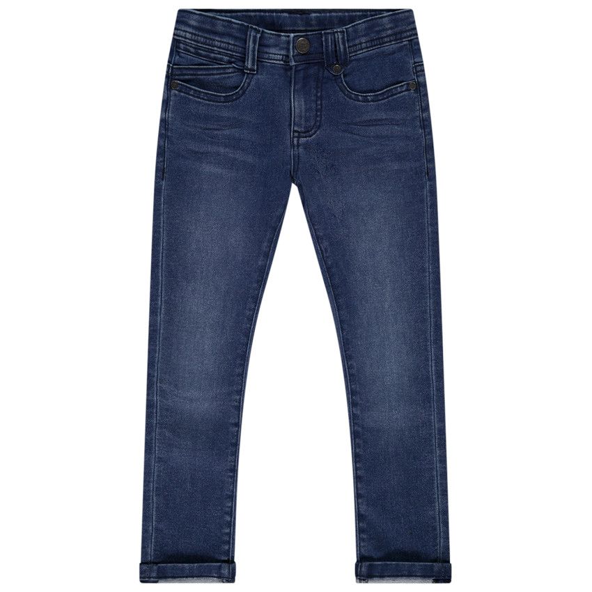 Jean slim motif vague en relief pour garçon - Bleu moyen