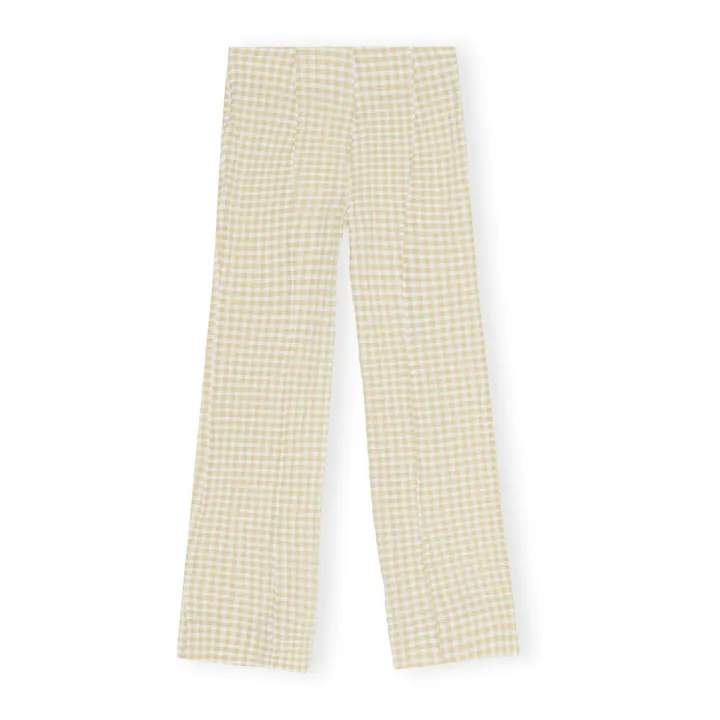 Ganni Pantalon Stretch Crêpe de Coton | Jaune pâle