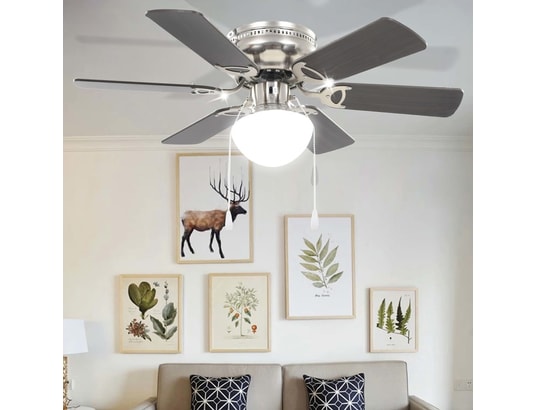 VIDAXL - Ventilateur plafond Ventilateur de plafond orné avec lumière 82 cm marron foncé
