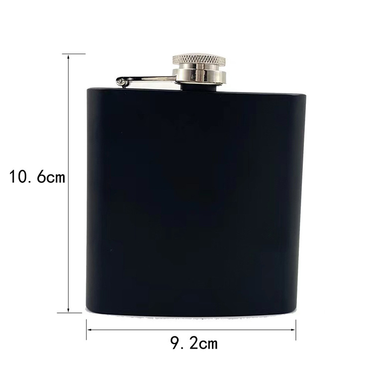 (170ml) Edelstahl Flachmann Edle Geschenkidee - Schwarz
