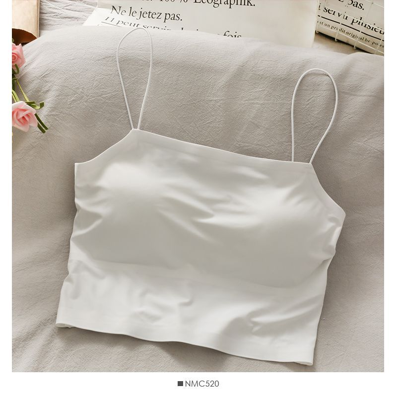 Lemongrass - Gewatteerde crop top met camisole