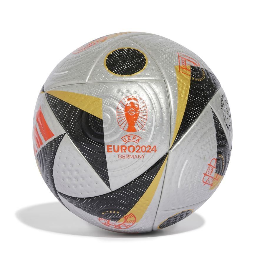 adidas Ballon FUSSBALLLIEBE Pro EURO 2024 Finale Ballon de Match - Argenté/Doré/Noir